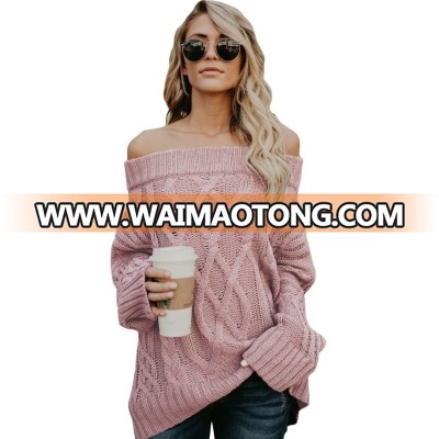 YAMARKET 6 Color New Fashion Sexy Women Tops Off The Shoulder Winter Sweater Knitting Clothing Full Sleeve Top E27843