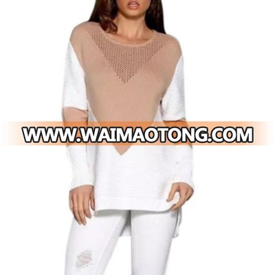 YAMARKET Fashion Women Casual Long Sleeve Knitted Sweater Pullover Loose Jumper Tops Winter Color Patchwork O neck Sweaters Hot