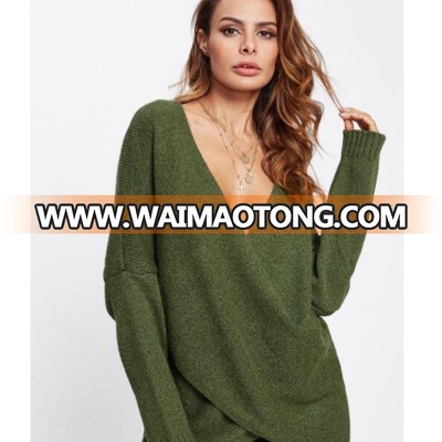 YAMARKET 5 Color V Neck Long Sleeve Knitted Sweaters Women Pullovers Fashion Winter Autumn Jumper Tops Casual Sexy Clothes